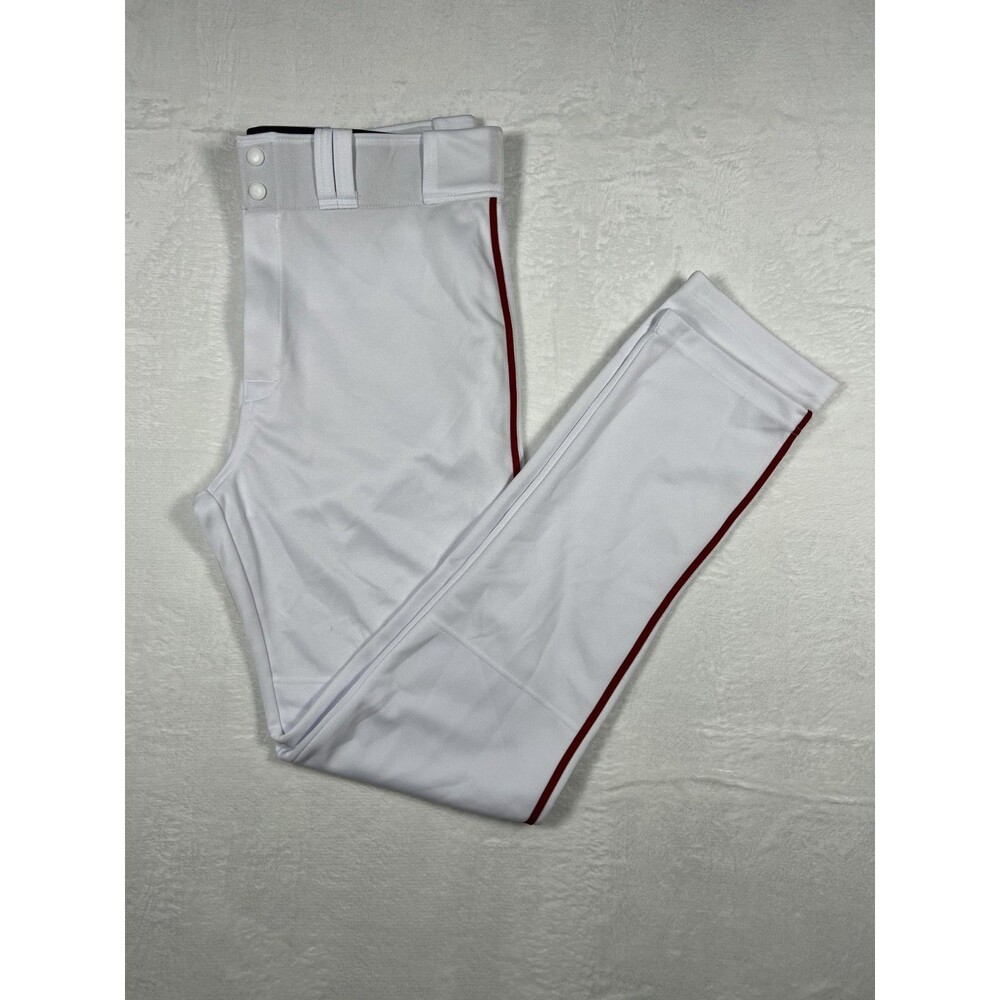 Easton Baseball Pants Mens XL White Red Piping Adult Open Bottom Softball Sport